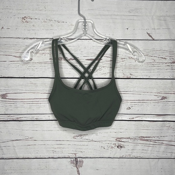 Athleta Other - Athleta Criss Cross Strap Detail Removable Cups Bra Green Sz XXS!
